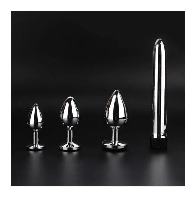 MeyraBest 3 Boy Anal Plug Ve Vibratör Set Steel
