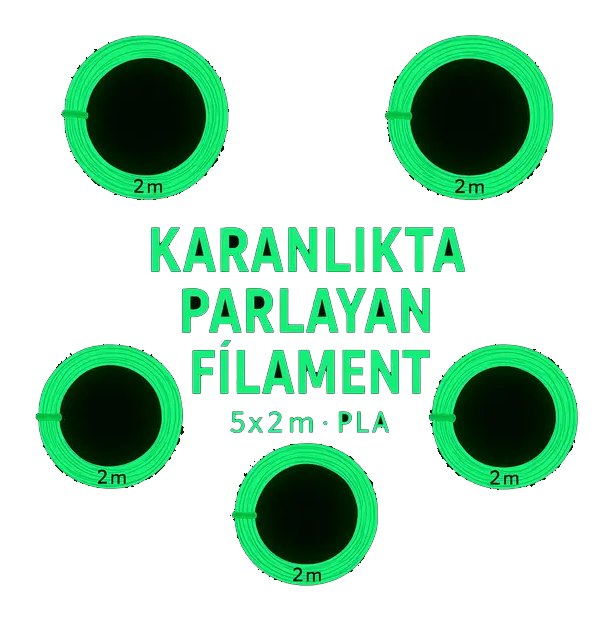 ART MEK 3D Karanlıkta Parlayan 3D kalem PLA Filamenti 1.75mm kalınlıkta 10 Metre