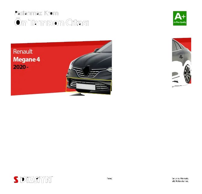 S Dizayn S-Dizayn Renault Megane 4 Krom Ön Tampon Çıtası 8 Prç. 2020 Üzeri 7034190