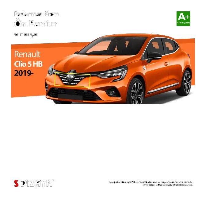 S Dizayn S-Dizayn Renault Clio 5 Krom Ön Alt Panjur 6 Prç. 2019-2023 7027140